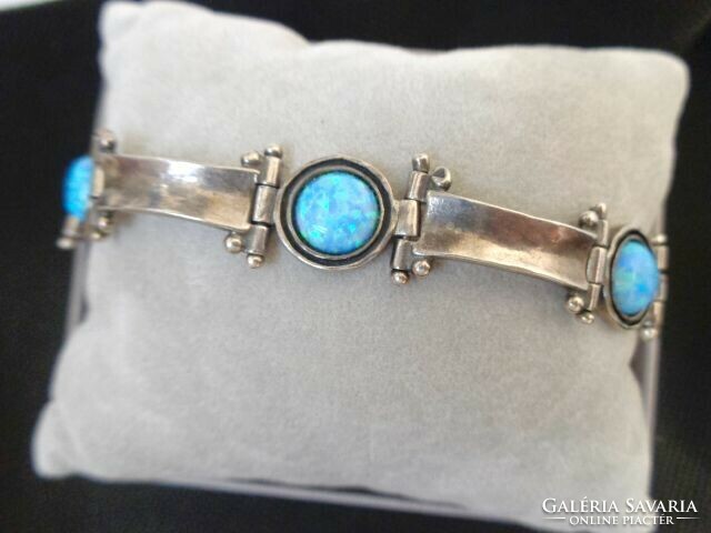 Teresa lane brutalist silver opal bracelet