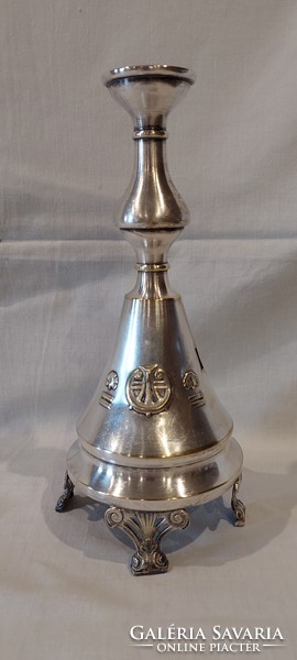 Antique silver plated Biedermeier candle holder