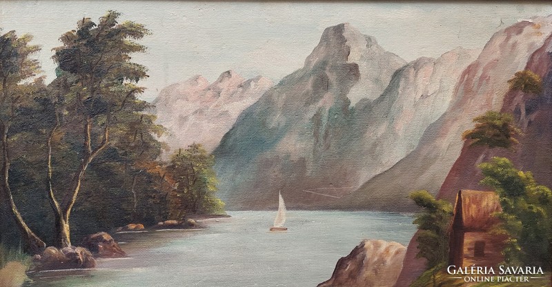 Oil on canvas landscape painting