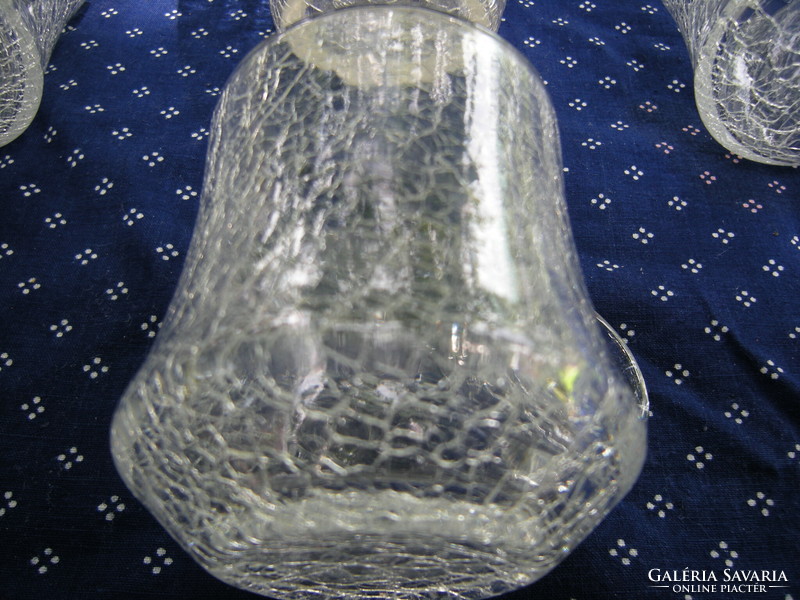 Veil / crackle glass cocktail shaker with 5 glasses