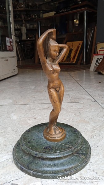 Art deco bronze nude statue, 20 cm high, copper alloy.
