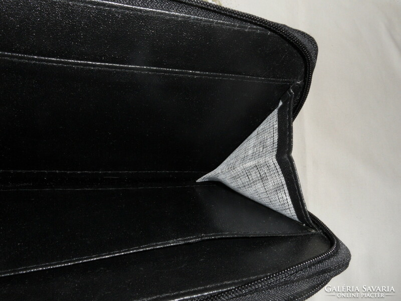 Retro, old black artificial leather men's car bag