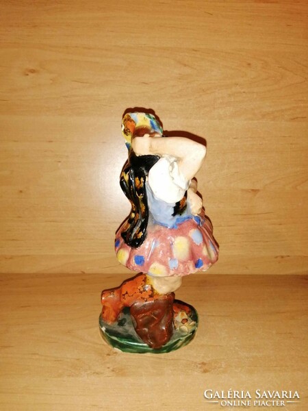 Beautiful Endrő Margit dancing glazed ceramic bride figurine - 20 cm high (po-2)