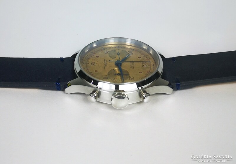 Actua Geneva vintage chronograph wristwatch, in a custom made steel case, Landeron 51 caliber