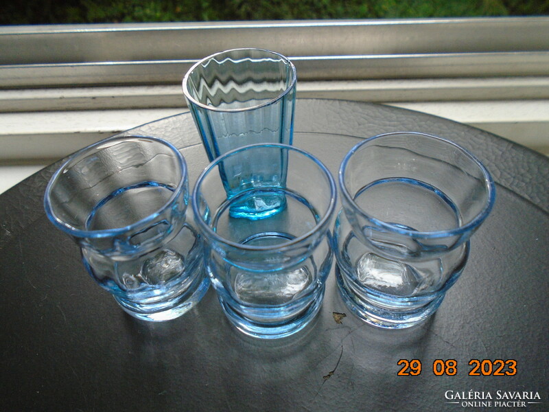 Light blue and turquoise glass small glasses