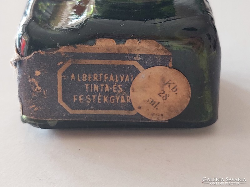 Régi tintásüveg címkés tintatartó palack
