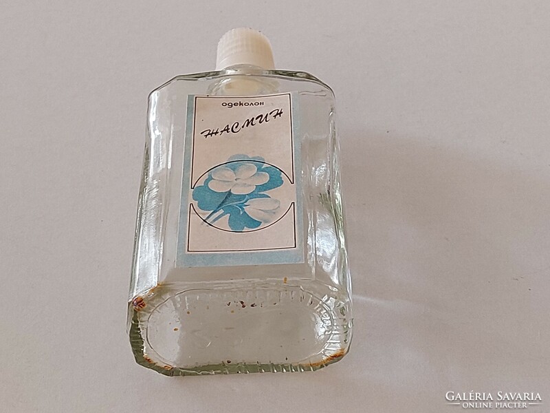 Old Russian cologne glass retro perfume bottle with label