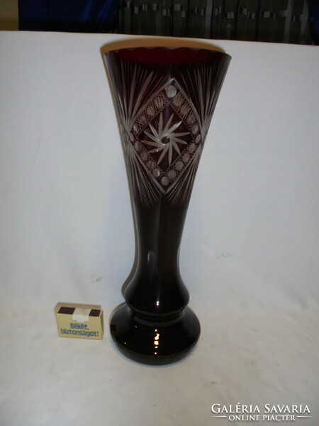 Bíbor kristály váza - 32 cm