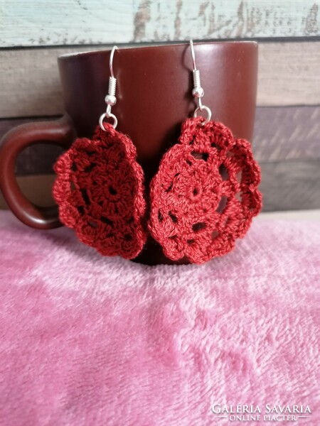 Brown crochet earrings
