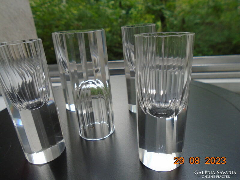16 Solid crystal block glasses polished to a square face