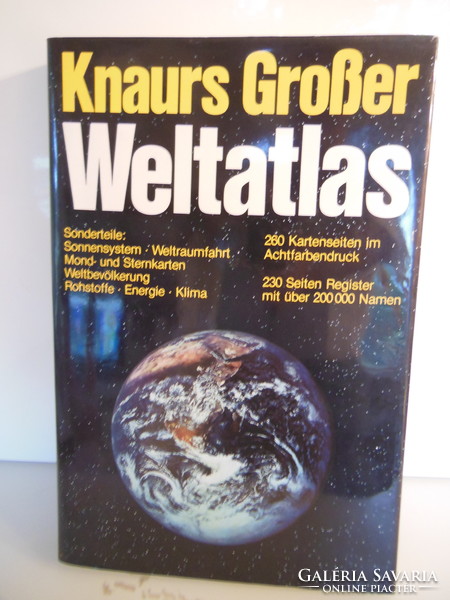 KÖNYV - ATLASZ - KNAURS WELTATLAS - 1985 ÉV - 46 x 31 x 4 cm - 5 kg - NÉMET - ÚJSZERŰ