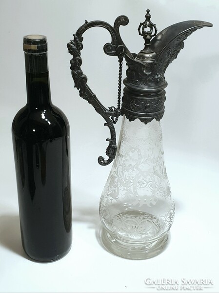 Beautifully crafted art nouveau/historical decanter, pourer, decanter, 19th century