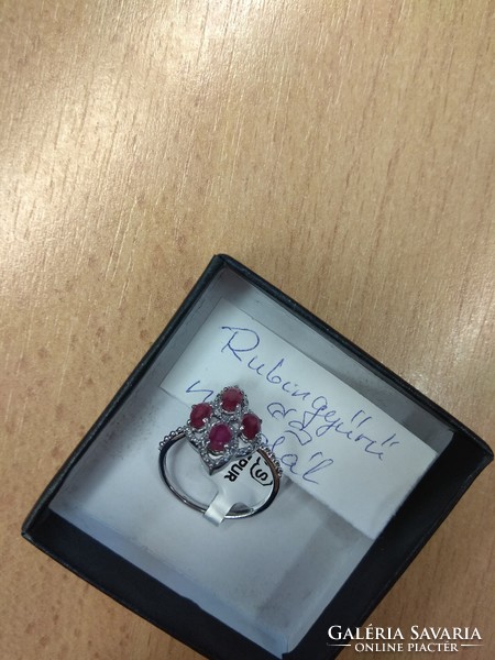 Silver ring with Madagascar ruby