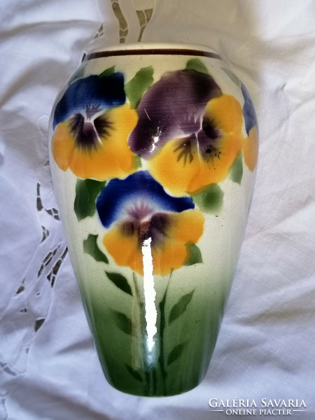 Közel száz éves Hollóházi riolit váza 1927! Gyönyörű állapotú.