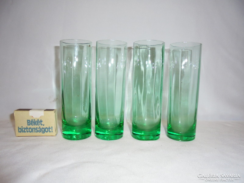 Retro green tube glass - four pieces together