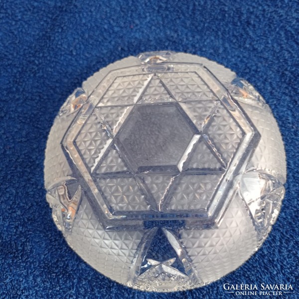 Antik judaika üveg kristály tál, kínáló