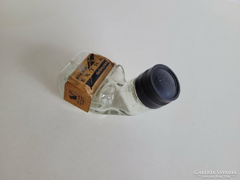 Régi tintásüveg vintage címkés tintatrtó palack Royal Blue Extra Töltőtolltinta