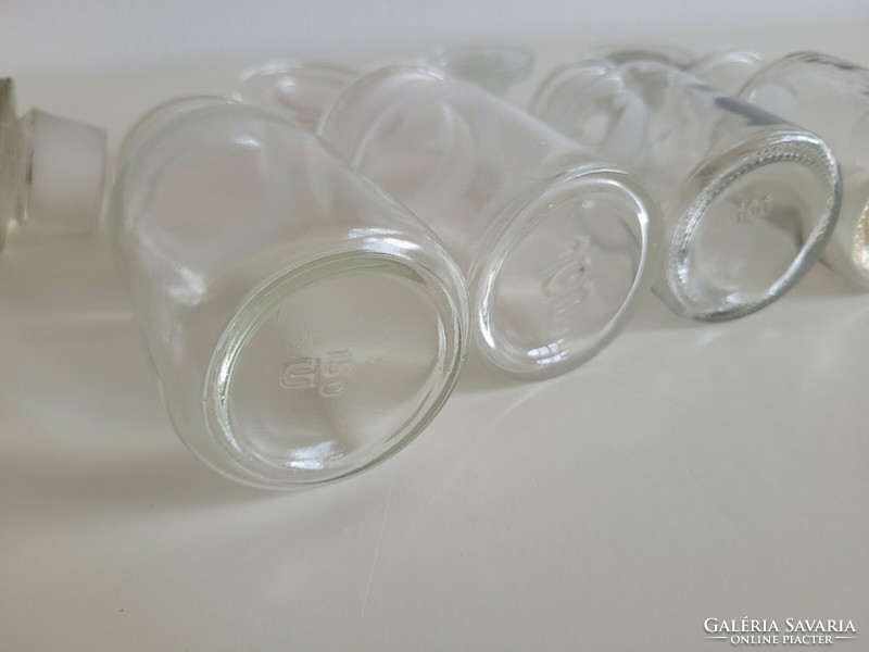 Régi patikaüveg gyógyszertári dugós üveg  palack 5 db patikai üveg