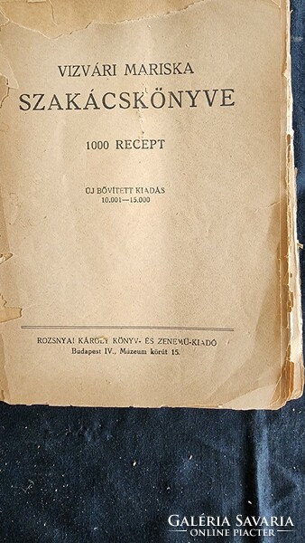 1944 Cookbook Mariska Vizvár's cookbook 1000 recipes gastronomy