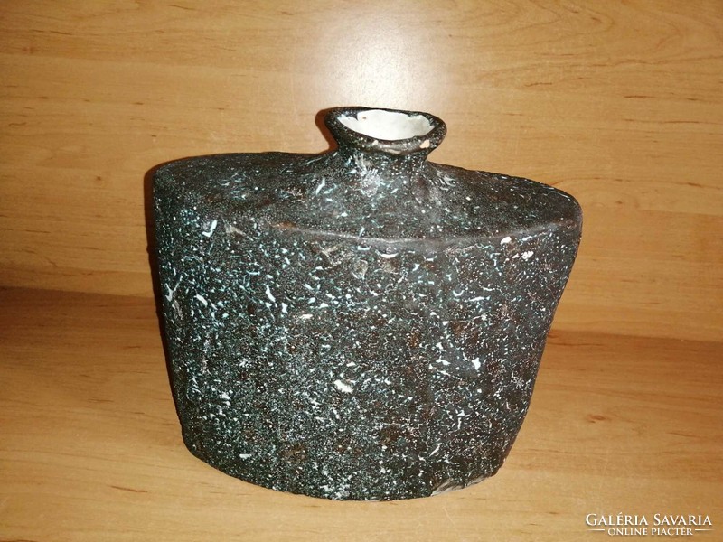 Rare Mihály Béla pyrogranite vase - 21 cm high (34/d)