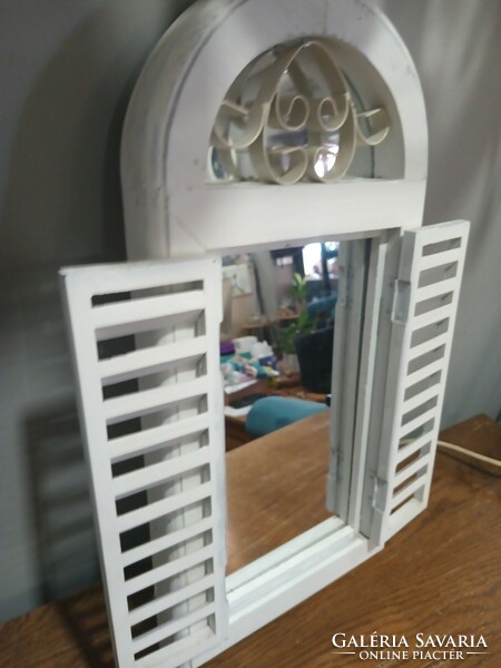 Vintage white openable wall mirror. Negotiable.