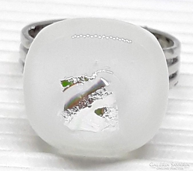 NEMESACÉL! Gyémánt fényű ragyogás kézműves üveg gyűrű
