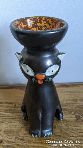 Ceramic cat - candle holder