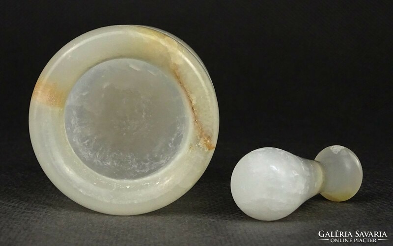 1O031 old small marble mortar with pestle 6.5 Cm