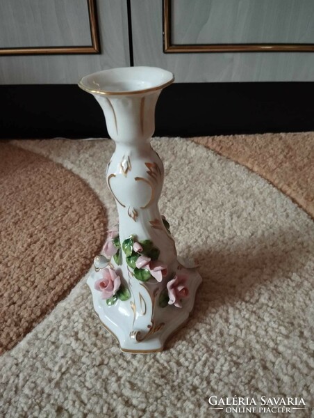 German porcelain baroque candle holder