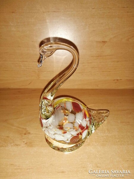 Muranoi üveg hattyú - 14 cm magas