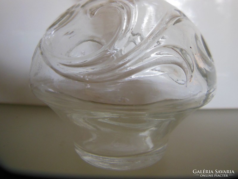 Bottle - 13 x 18 cm - flower-shaped stopper - thick - glass - German - flawless