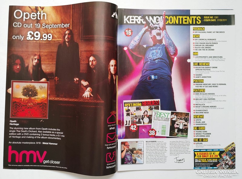 Kerrang magazin 11/9/17 Queen Rise Remain Death Punch Veil Brides Kids Glass Houses RHCP Opeth Metal