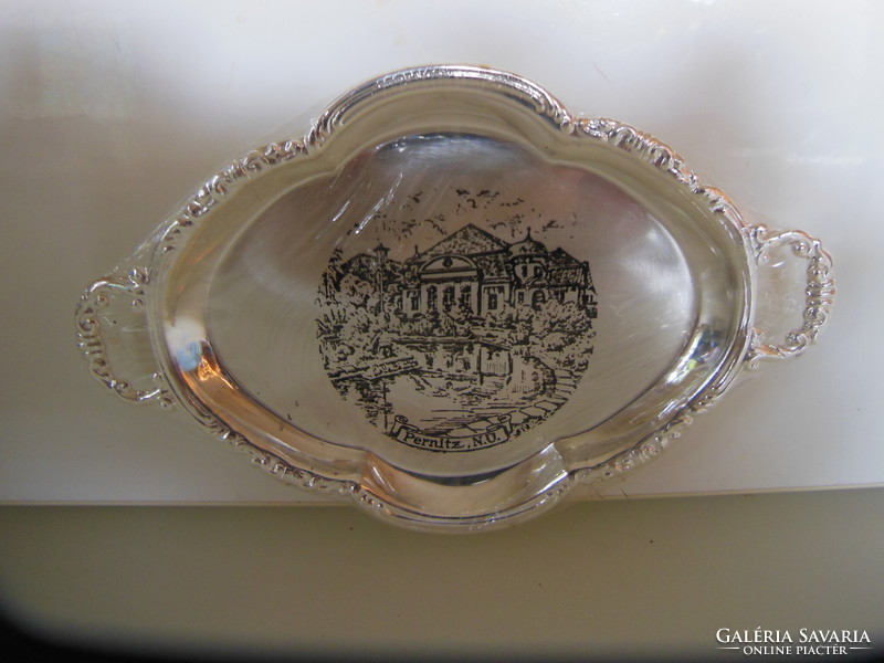 Coaster - new - 11.5 x 7.5 cm - silver plated - unopened - 59 schillings - extremely beautiful