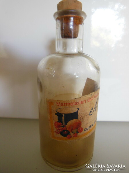 Bottle - antique - 11 x 4.5 cm - peach label - German - flawless