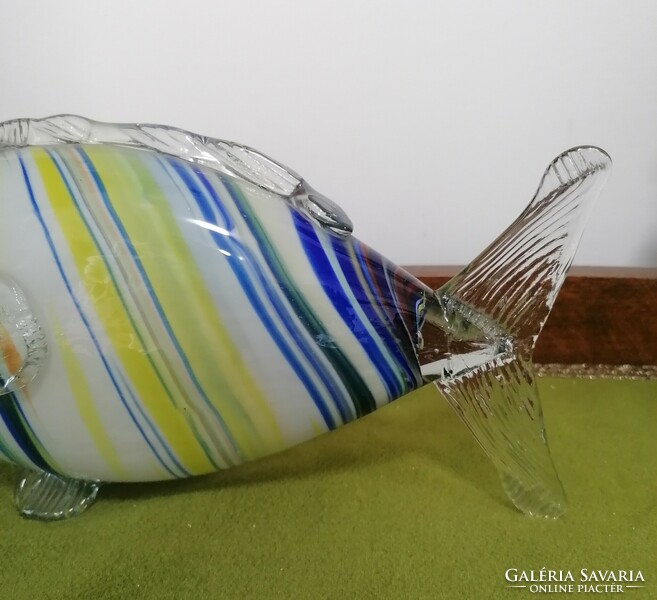Muránói jellegű retro üveg hal