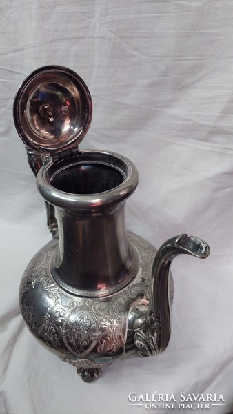 Spectacularly decorative, elegant pewter tea pourer, jug 1 kg