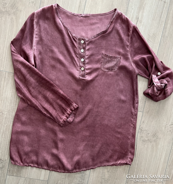 Dark mauve rayon Italian blouse