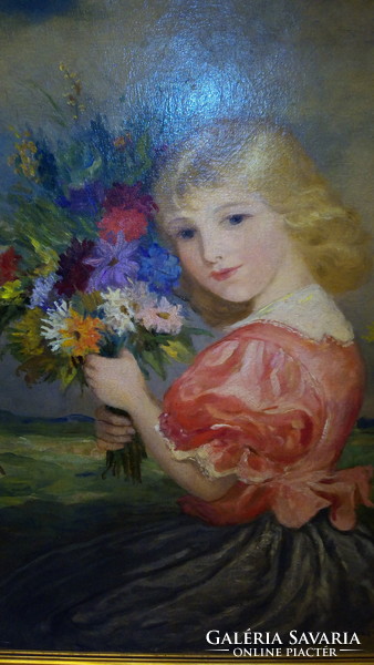 Vydai brenner nándor - little girl with bouquet of flowers