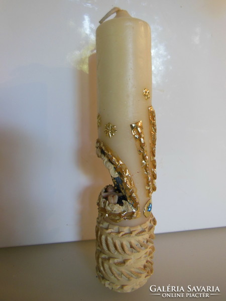 Candle - nativity in a candle - antique - 21 x 5 cm Austrian - very special rare