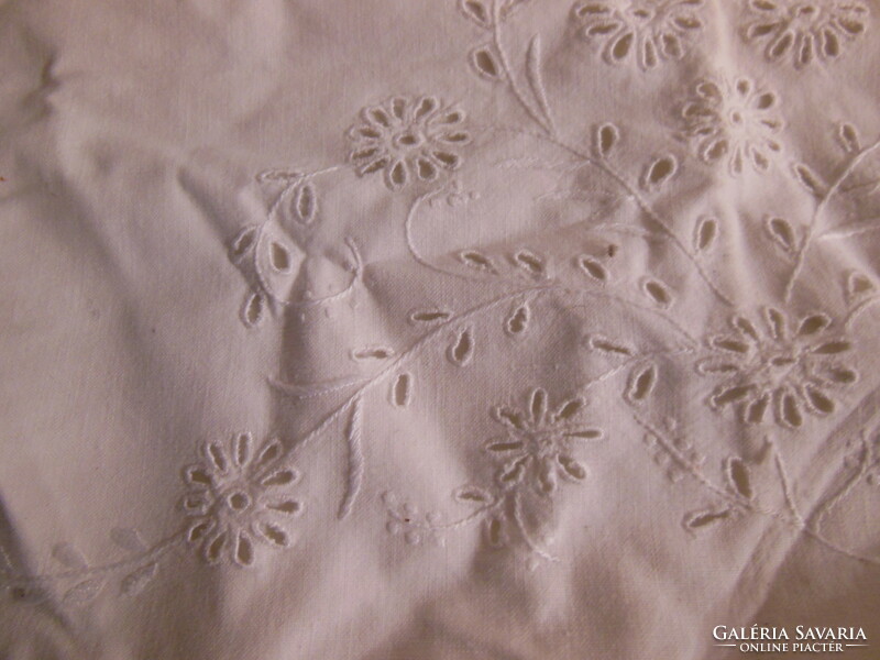 Cushion cover - 43 x 33 cm - hole embroidery - handmade - old - Austrian - flawless