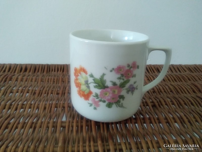 Porcelain cup with wild flowers - from the 70s