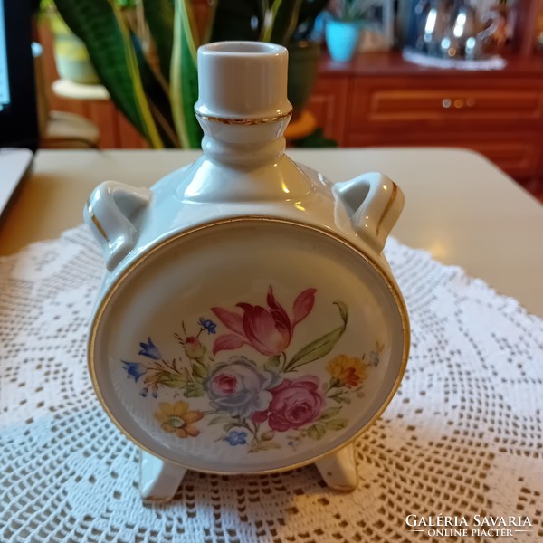 Antik virágos Drasche porcelán kulacs, jelzett