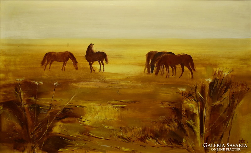 István Dér (1937 - 1993) grazing horses
