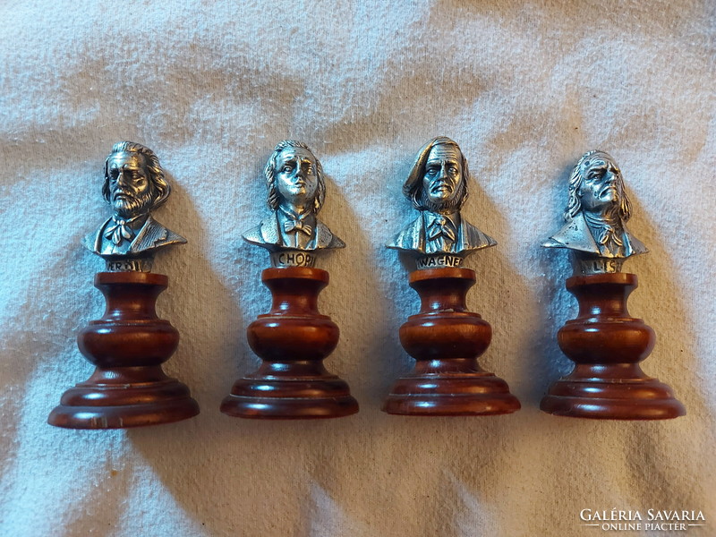 4 Composer - old silver-plated busts