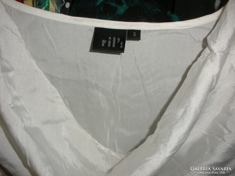 Off-white foam silk blouse