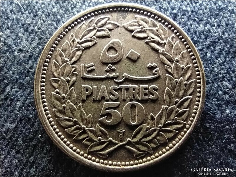 Lebanon .600 Silver 50 piastres 1952 (id64439)