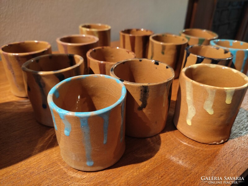 Mid-century ceramic pitcher with glasses