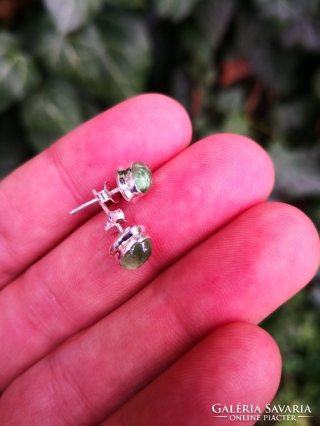Silver earrings with tourmaline stones