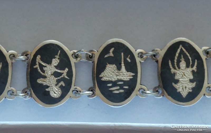 Siamese silver bracelet