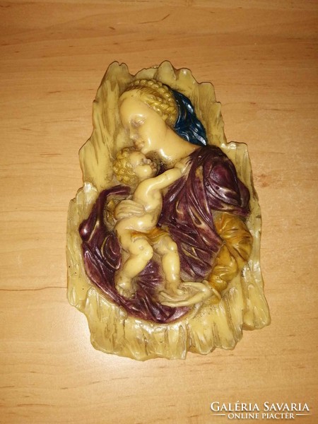 Szűz Mária a kis Jézussal gyertya falikép - 15*23 cm (asz)